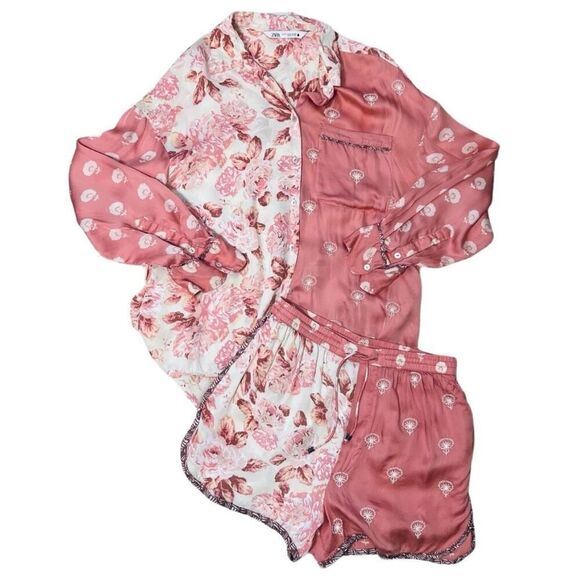 ZARA Silia Set Matching Top & Shorts Floral Embroidered Coordinated 2 Piece - Picture 6 of 13